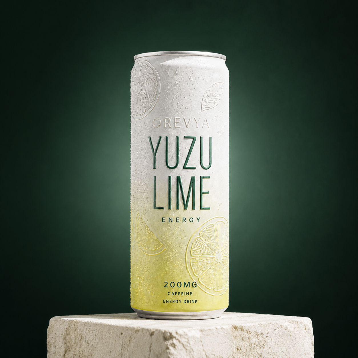OREVYA Yuzu Lime energy drink concept can